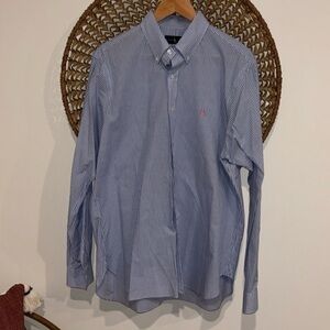 Ralph Lauren blue and white checkered button down size 16.5/42